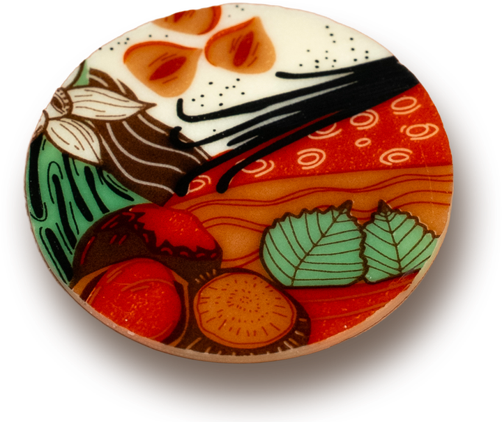 Disque de chocolat illustré